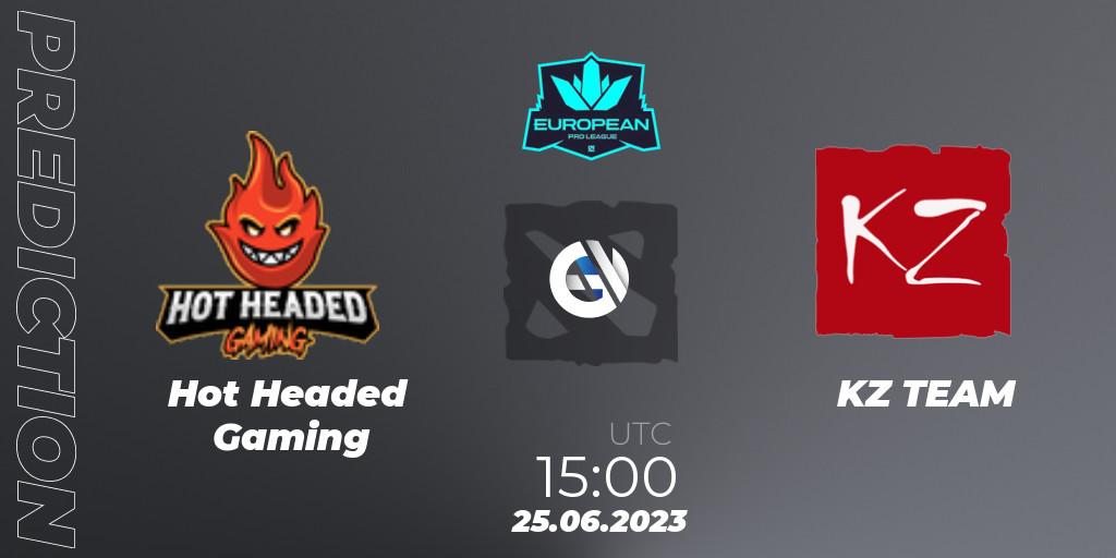 Hot Headed Gaming vs KZ TEAM: Betting TIp, Match Prediction. 25.06.2023 at 15:01. Dota 2, European Pro League Season 10