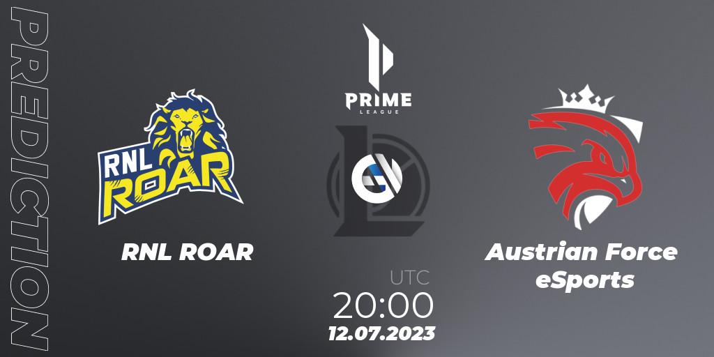 RNL ROAR vs Austrian Force eSports: Betting TIp, Match Prediction. 12.07.2023 at 20:00. LoL, Prime League 2nd Division Summer 2023