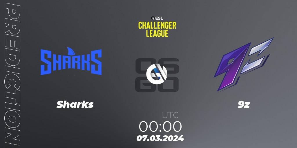 Sharks vs 9z: Betting TIp, Match Prediction. 07.03.24. CS2 (CS:GO), ESL Challenger League Season 47: South America