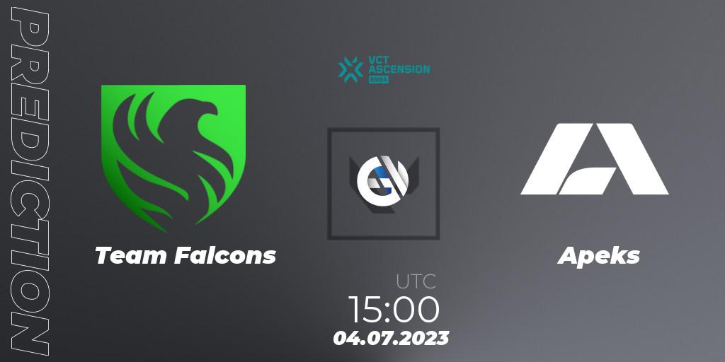 Team Falcons vs Apeks: Betting TIp, Match Prediction. 04.07.23. VALORANT, VALORANT Challengers Ascension 2023: EMEA - Group Stage