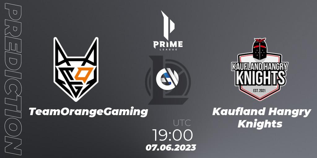 TeamOrangeGaming vs Kaufland Hangry Knights: Betting TIp, Match Prediction. 07.06.2023 at 19:00. LoL, Prime League 2nd Division Summer 2023