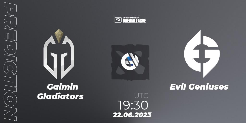Gaimin Gladiators vs Evil Geniuses: Betting TIp, Match Prediction. 22.06.23. Dota 2, DreamLeague Season 20 - Group Stage 2