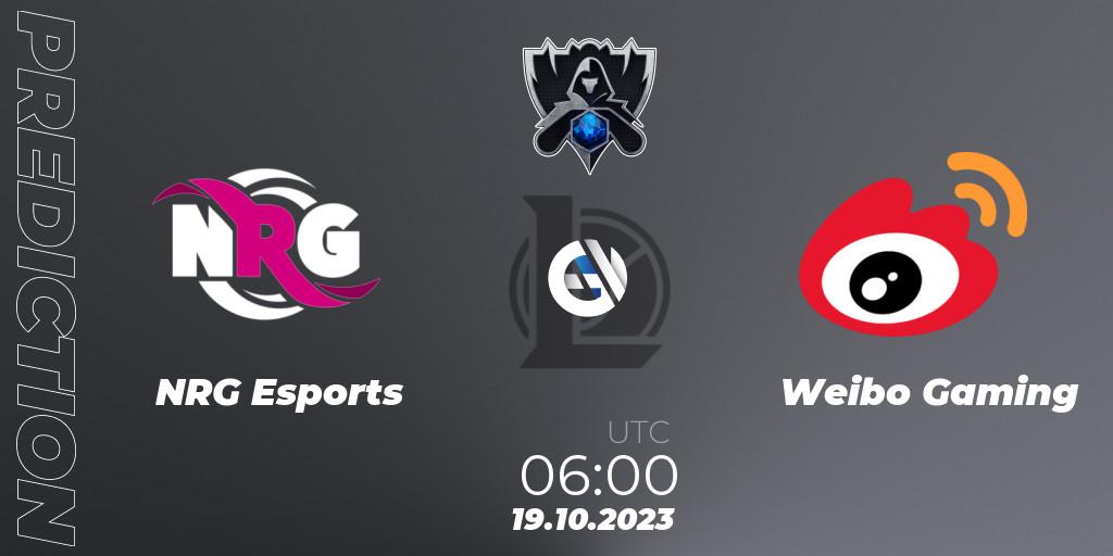 NRG Esports vs Weibo Gaming: Betting TIp, Match Prediction. 19.10.23. LoL, Worlds 2023 LoL - Group Stage