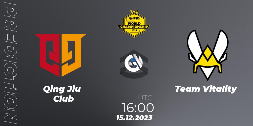 Qing Jiu Club vs Team Vitality: Betting TIp, Match Prediction. 15.12.2023 at 15:15. Call of Duty, CODM World Championship 2023