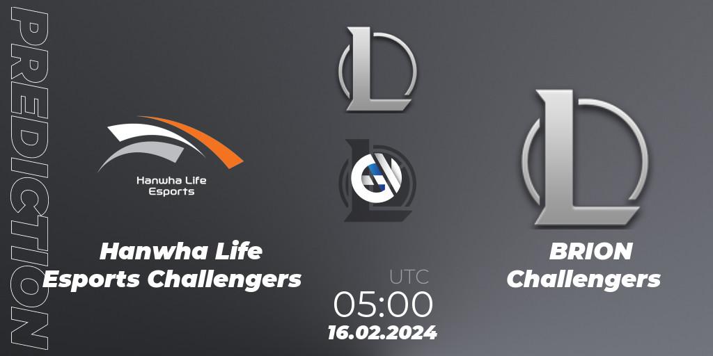 Hanwha Life Esports Challengers vs BRION Challengers: Betting TIp, Match Prediction. 16.02.2024 at 05:00. LoL, LCK Challengers League 2024 Spring - Group Stage