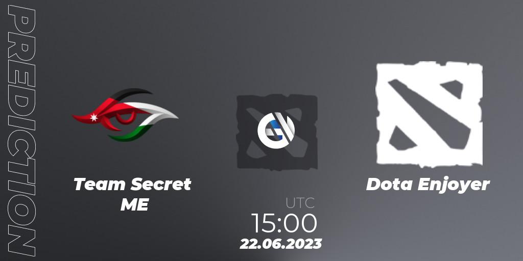 Team Secret ME vs Dota Enjoyer: Betting TIp, Match Prediction. 22.06.2023 at 15:00. Dota 2, Riyadh Masters 2023 MENA Qualifier