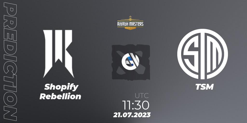 Shopify Rebellion vs TSM: Betting TIp, Match Prediction. 21.07.23. Dota 2, Riyadh Masters 2023 - Group Stage