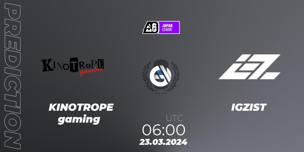 KINOTROPE gaming vs IGZIST: Betting TIp, Match Prediction. 23.03.24. Rainbow Six, Japan League 2024 - Stage 1