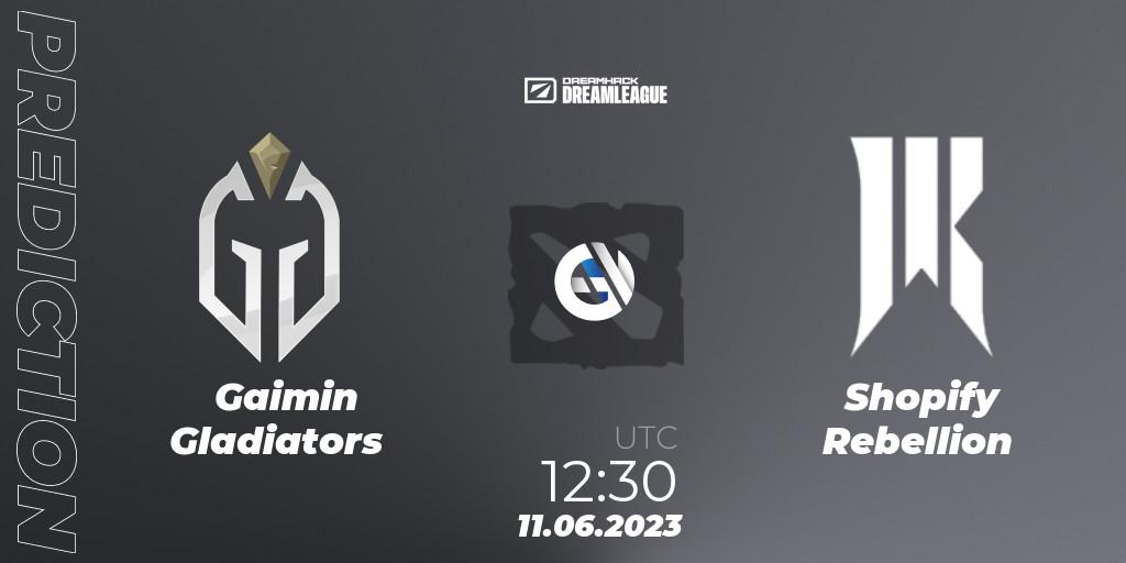 Gaimin Gladiators vs Shopify Rebellion: Betting TIp, Match Prediction. 11.06.23. Dota 2, DreamLeague Season 20 - Group Stage 1
