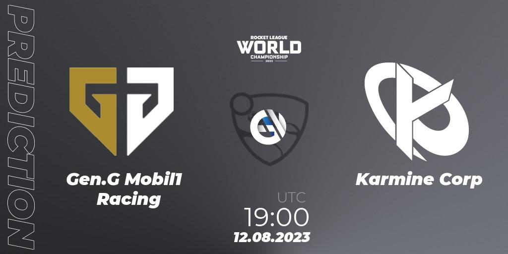 Gen.G Mobil1 Racing vs Karmine Corp: Betting TIp, Match Prediction. 12.08.2023 at 19:30. Rocket League, Rocket League Championship Series 2022-23 - World Championship Playoffs
