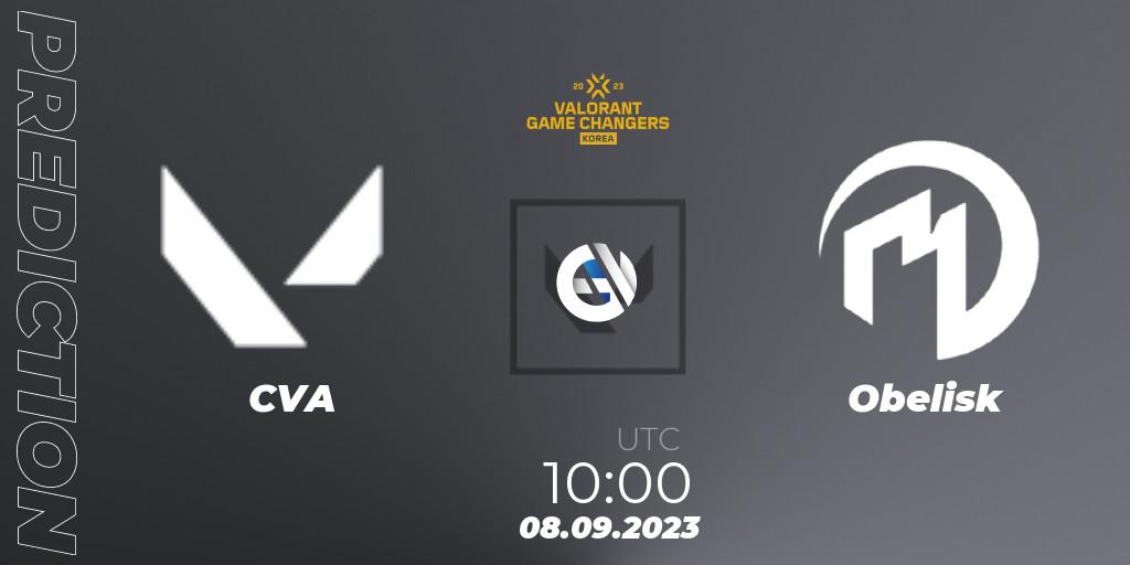 CVA vs Obelisk: Betting TIp, Match Prediction. 08.09.2023 at 10:00. VALORANT, VCT 2023: Game Changers Korea Stage 2