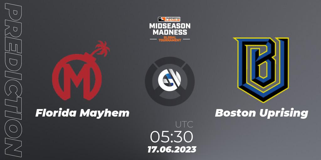 Florida Mayhem vs Boston Uprising: Betting TIp, Match Prediction. 17.06.23. Overwatch, Overwatch League 2023 - Midseason Madness