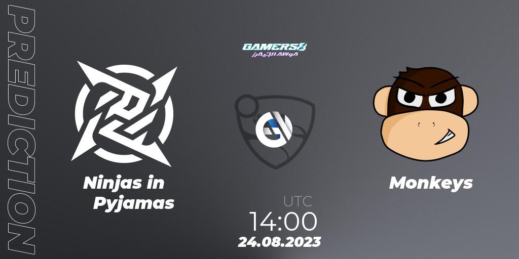 Ninjas in Pyjamas vs Monkeys: Betting TIp, Match Prediction. 24.08.2023 at 14:00. Rocket League, Gamers8 2023