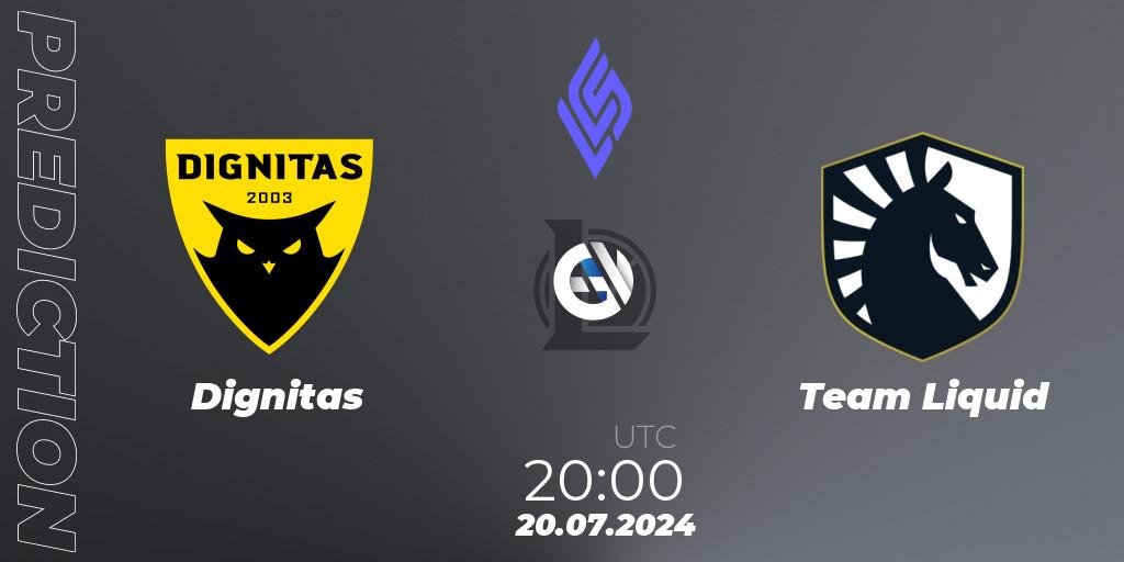 Dignitas vs Team Liquid: Betting TIp, Match Prediction. 20.07.2024 at 20:00. LoL, LCS Summer 2024 - Group Stage