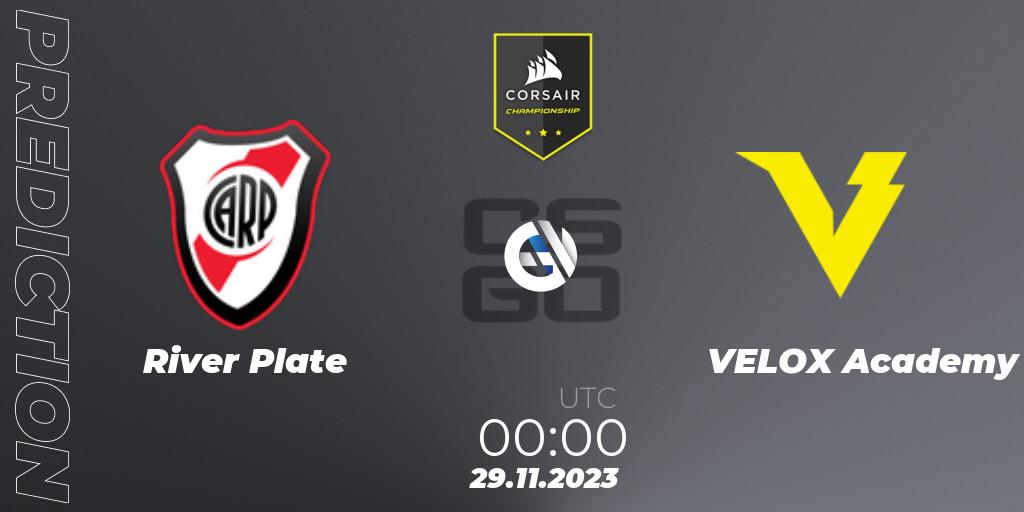 River Plate vs VELOX Academy: Betting TIp, Match Prediction. 29.11.23. CS2 (CS:GO), Corsair Championship 2023