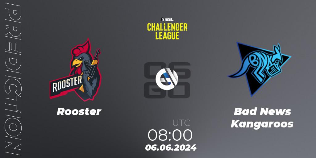 Rooster vs Bad News Kangaroos: Betting TIp, Match Prediction. 06.06.2024 at 08:00. Counter-Strike (CS2), ESL Challenger League Season 47: Oceania