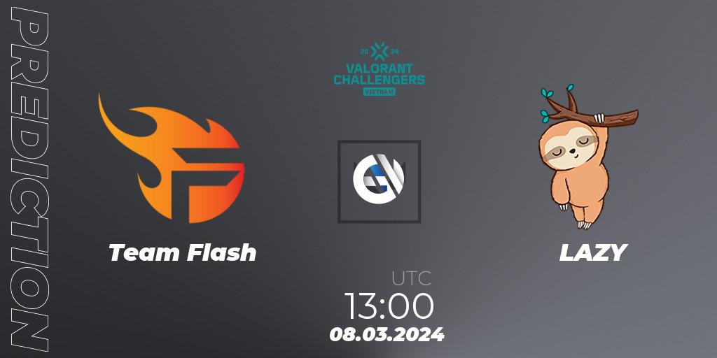 Team Flash vs LAZY: Betting TIp, Match Prediction. 08.03.2024 at 13:00. VALORANT, VALORANT Challengers 2024 Vietnam: Split 1