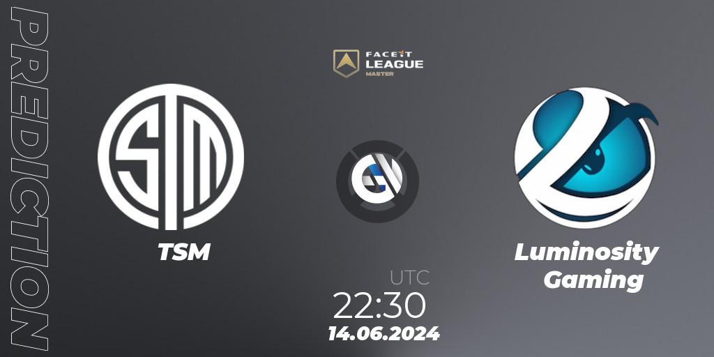 TSM vs Luminosity Gaming: Betting TIp, Match Prediction. 14.06.2024 at 21:15. Overwatch, FACEIT League Season 1 - NA Master Road to EWC