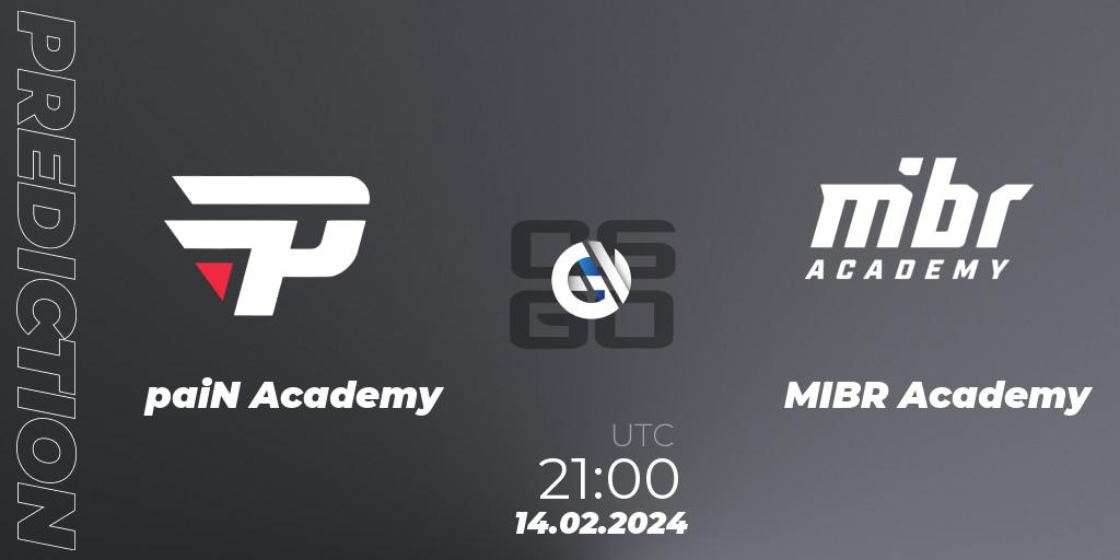 paiN Academy vs MIBR Academy: Betting TIp, Match Prediction. 14.02.24. CS2 (CS:GO), RedZone PRO League Season 1