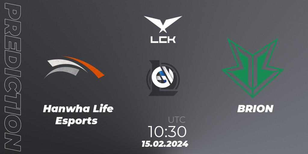 Hanwha Life Esports vs BRION: Betting TIp, Match Prediction. 15.02.24. LoL, LCK Spring 2024 - Group Stage