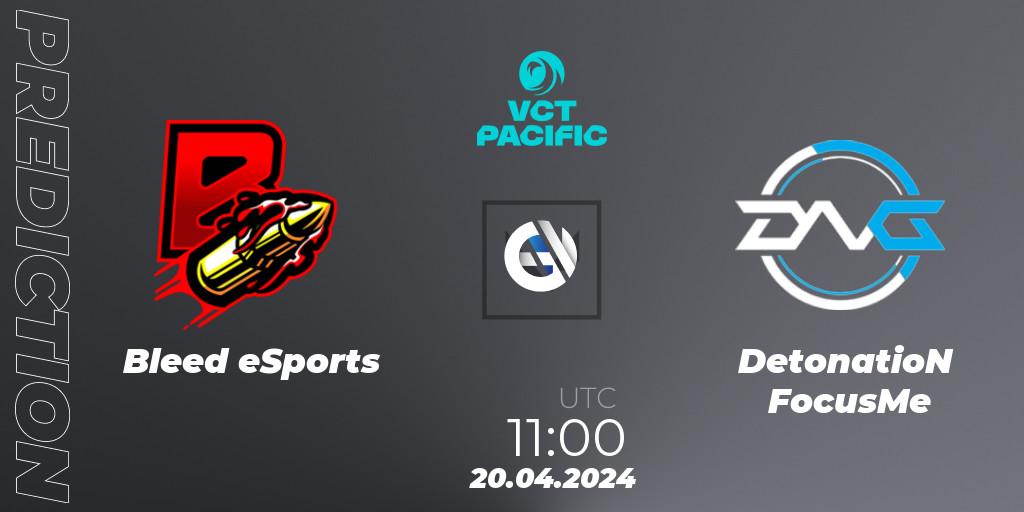 Bleed eSports vs DetonatioN FocusMe: Betting TIp, Match Prediction. 20.04.24. VALORANT, VALORANT Champions Tour 2024: Pacific League - Stage 1 - Group Stage