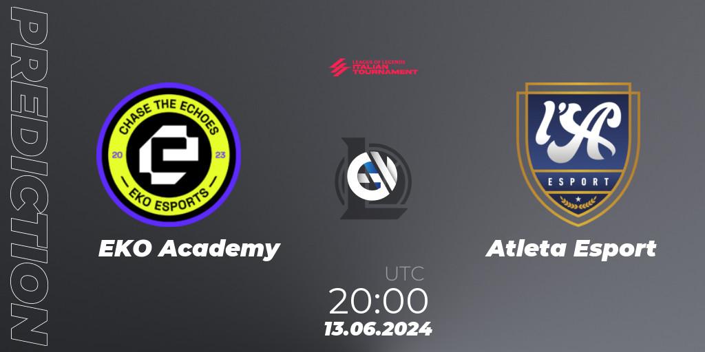EKO Academy vs Atleta Esport: Betting TIp, Match Prediction. 13.06.2024 at 20:00. LoL, LoL Italian Tournament Summer 2024