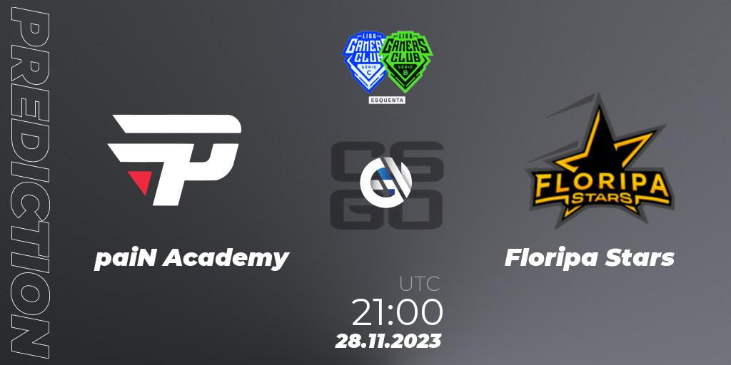 paiN Academy vs Floripa Stars: Betting TIp, Match Prediction. 28.11.2023 at 21:00. Counter-Strike (CS2), Gamers Club Liga Série B&C: Esquenta
