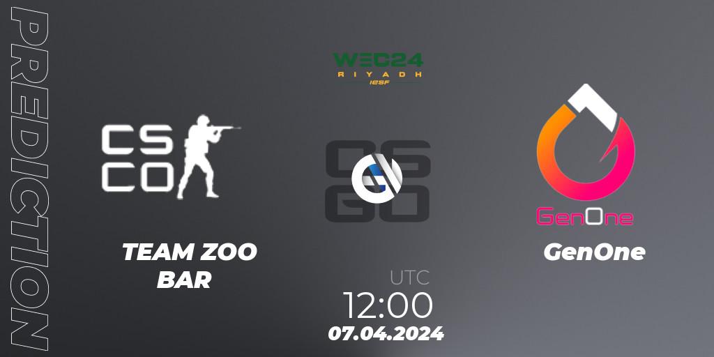 TEAM ZOO BAR vs GenOne: Betting TIp, Match Prediction. 07.04.24. CS2 (CS:GO), IESF World Esports Championship 2024: French Qualifier
