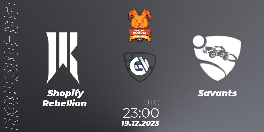 Shopify Rebellion vs Savants: Betting TIp, Match Prediction. 19.12.23. Rocket League, OXG Holiday Invitational