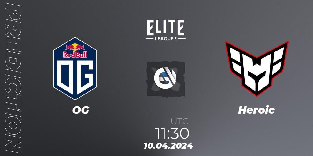 OG vs Heroic: Betting TIp, Match Prediction. 10.04.2024 at 11:38. Dota 2, Elite League: Round-Robin Stage