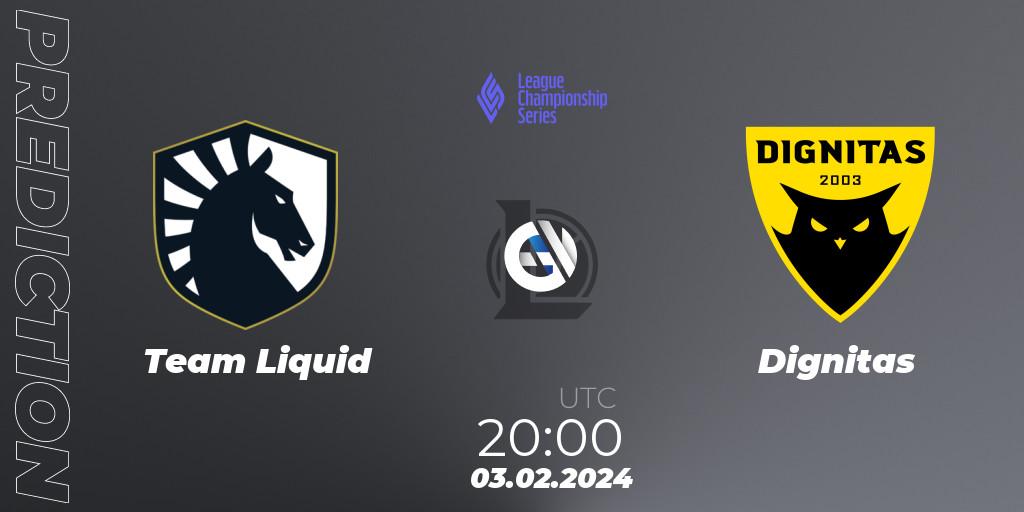 Team Liquid vs Dignitas: Betting TIp, Match Prediction. 03.02.24. LoL, LCS Spring 2024 - Group Stage