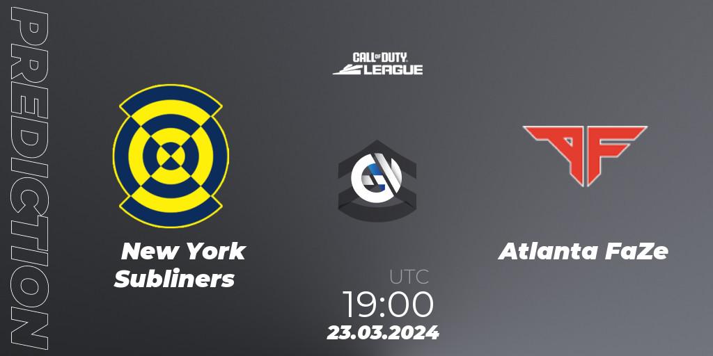 New York Subliners vs Atlanta FaZe: Betting TIp, Match Prediction. 23.03.2024 at 19:00. Call of Duty, Call of Duty League 2024: Stage 2 Major
