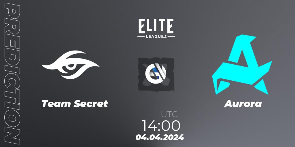Team Secret vs Aurora: Betting TIp, Match Prediction. 04.04.24. Dota 2, Elite League: Swiss Stage