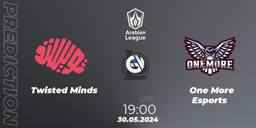 Twisted Minds vs One More Esports: Betting TIp, Match Prediction. 30.05.2024 at 19:00. LoL, Arabian League Summer 2024