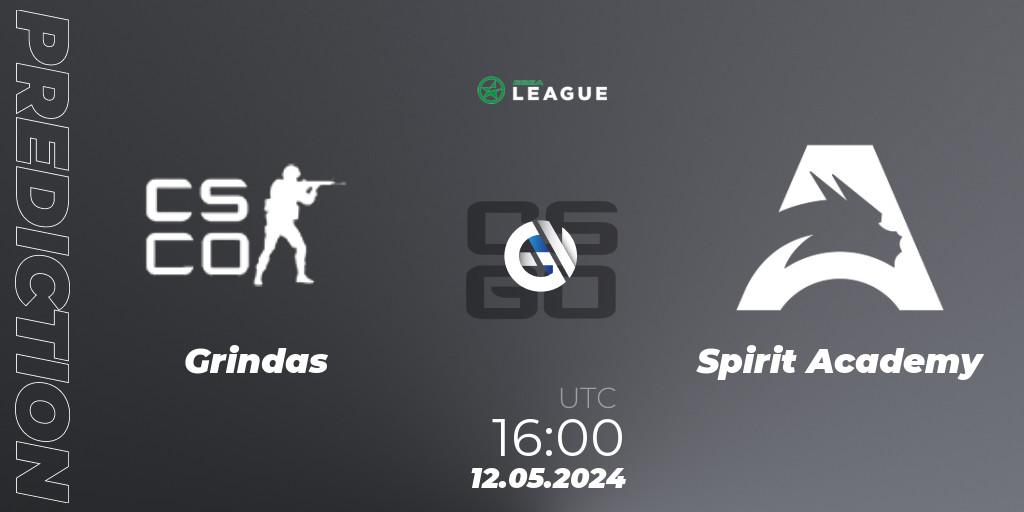 Grindas vs Spirit Academy: Betting TIp, Match Prediction. 12.05.2024 at 16:00. Counter-Strike (CS2), ESEA Season 49: Advanced Division - Europe