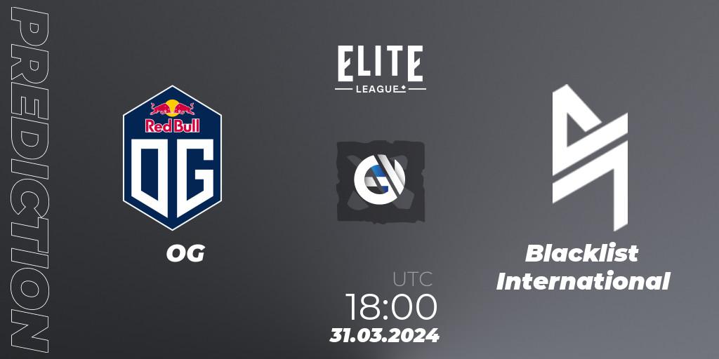 OG vs Blacklist International: Betting TIp, Match Prediction. 31.03.2024 at 18:00. Dota 2, Elite League: Swiss Stage
