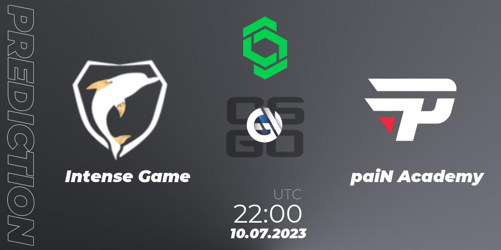 Intense Game vs paiN Academy: Betting TIp, Match Prediction. 10.07.2023 at 22:00. Counter-Strike (CS2), CCT South America Series #8
