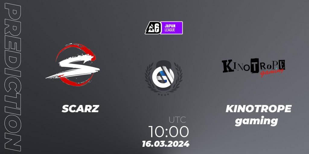 SCARZ vs KINOTROPE gaming: Betting TIp, Match Prediction. 16.03.2024 at 10:00. Rainbow Six, Japan League 2024 - Stage 1