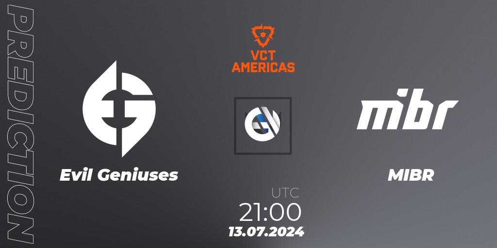 Evil Geniuses vs MIBR: Betting TIp, Match Prediction. 13.07.2024 at 21:00. VALORANT, VALORANT Champions Tour 2024: Americas League - Stage 2 - Group Stage