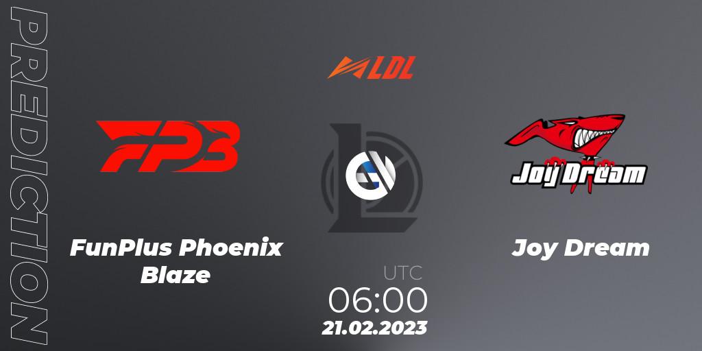 FunPlus Phoenix Blaze vs Joy Dream: Betting TIp, Match Prediction. 21.02.2023 at 06:00. LoL, LDL 2023 - Regular Season