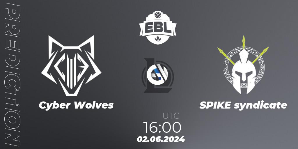 Cyber Wolves vs SPIKE syndicate: Betting TIp, Match Prediction. 02.06.2024 at 16:00. LoL, Esports Balkan League Season 15