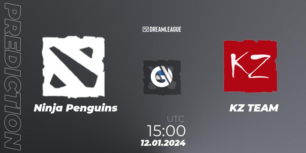 Ninja Penguins vs KZ TEAM: Betting TIp, Match Prediction. 12.01.2024 at 20:44. Dota 2, DreamLeague Season 22: Western Europe Open Qualifier #2