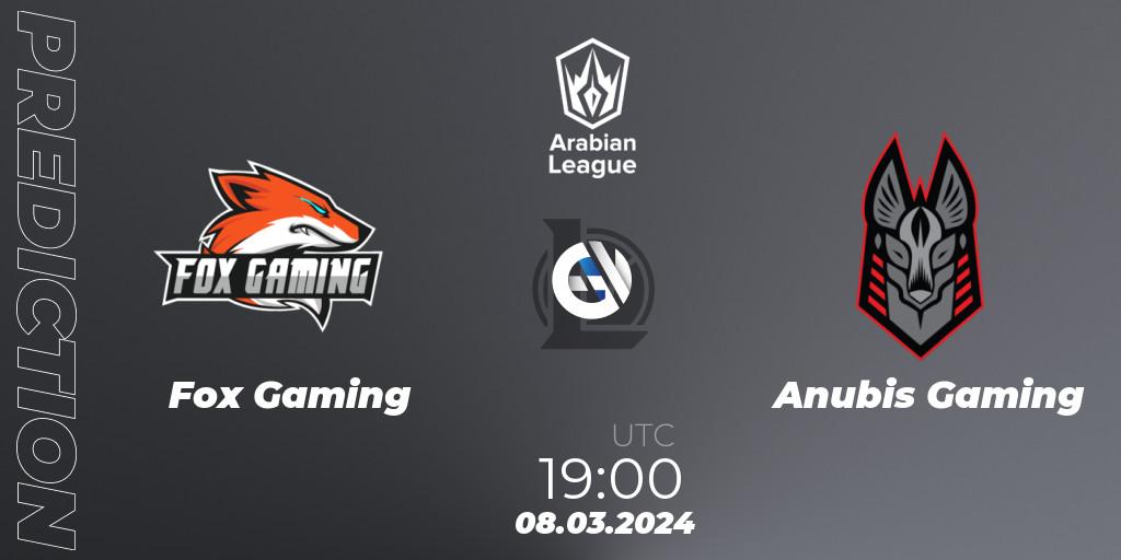Fox Gaming vs Anubis Gaming: Betting TIp, Match Prediction. 08.03.24. LoL, Arabian League Spring 2024