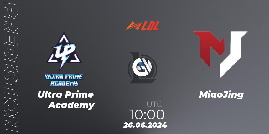 Ultra Prime Academy vs MiaoJing: Betting TIp, Match Prediction. 26.06.2024 at 10:00. LoL, LDL 2024 - Stage 3