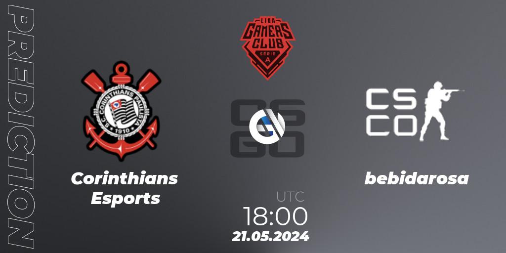 Corinthians Esports vs bebidarosa: Betting TIp, Match Prediction. 21.05.2024 at 18:00. Counter-Strike (CS2), Gamers Club Liga Série A: May 2024