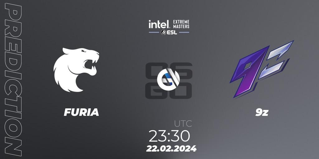 FURIA vs 9z: Betting TIp, Match Prediction. 22.02.2024 at 23:30. Counter-Strike (CS2), Intel Extreme Masters Dallas 2024: South American Closed Qualifier