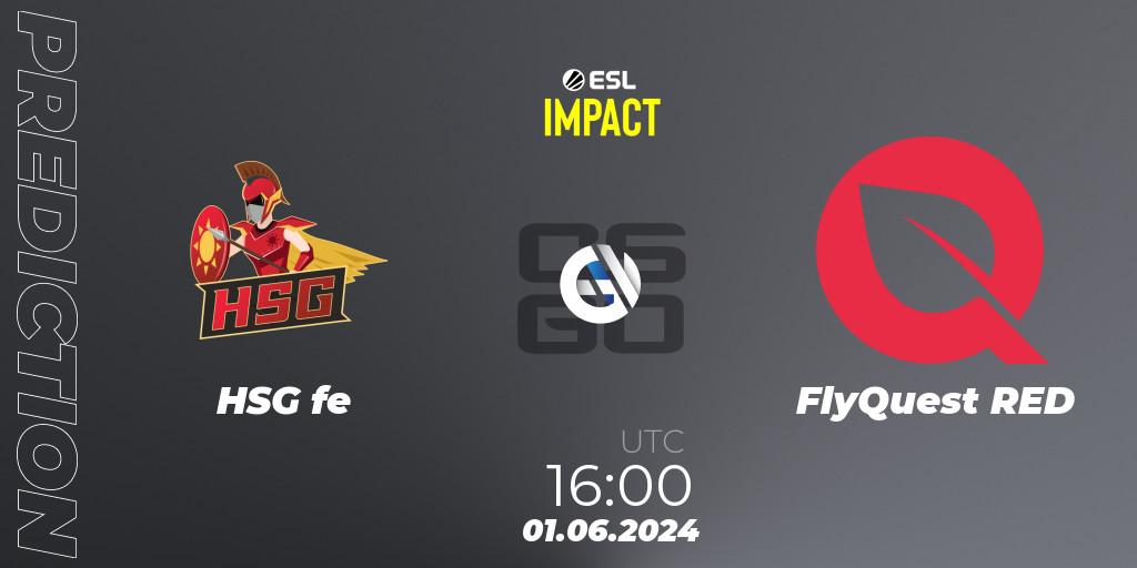HSG fe vs FlyQuest RED: Betting TIp, Match Prediction. 01.06.2024 at 16:00. Counter-Strike (CS2), ESL Impact League Season 5 Finals