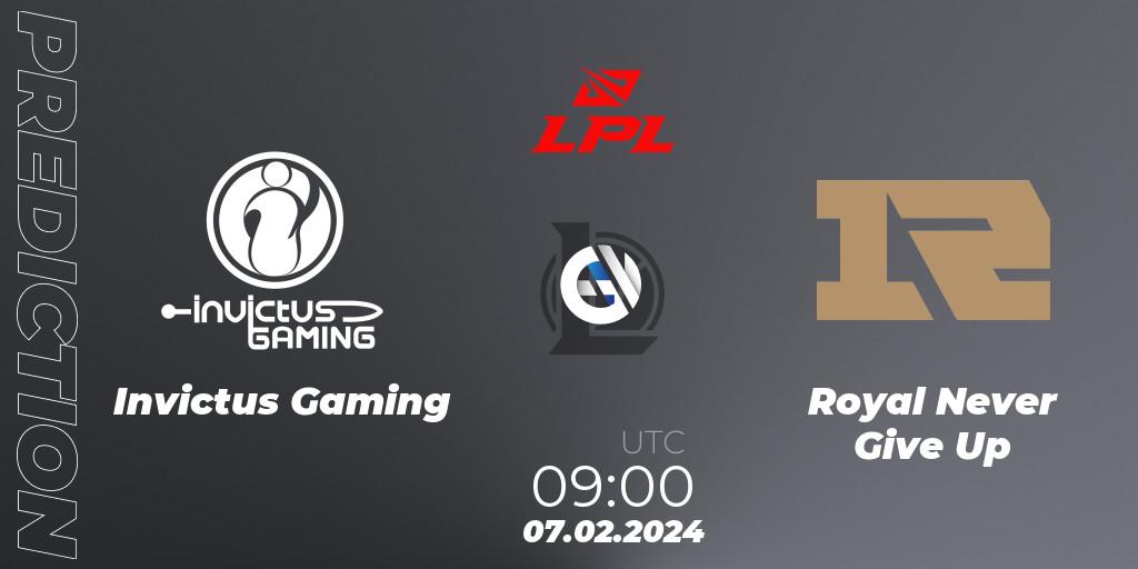 Invictus Gaming vs Royal Never Give Up: Betting TIp, Match Prediction. 07.02.24. LoL, LPL Spring 2024 - Group Stage