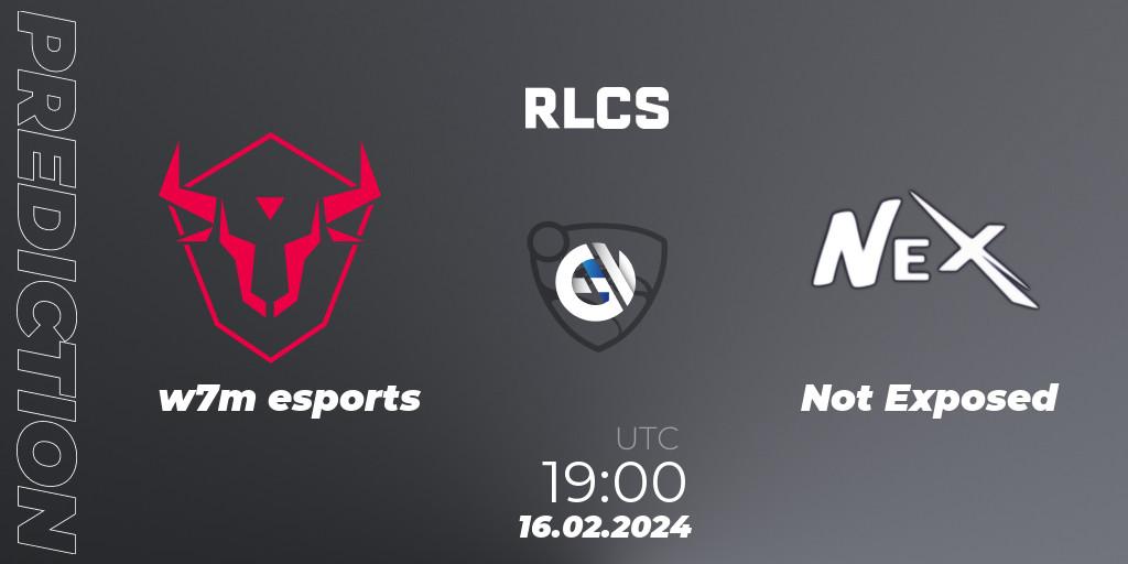 w7m esports vs Not Exposed: Betting TIp, Match Prediction. 16.02.24. Rocket League, RLCS 2024 - Major 1: SAM Open Qualifier 2
