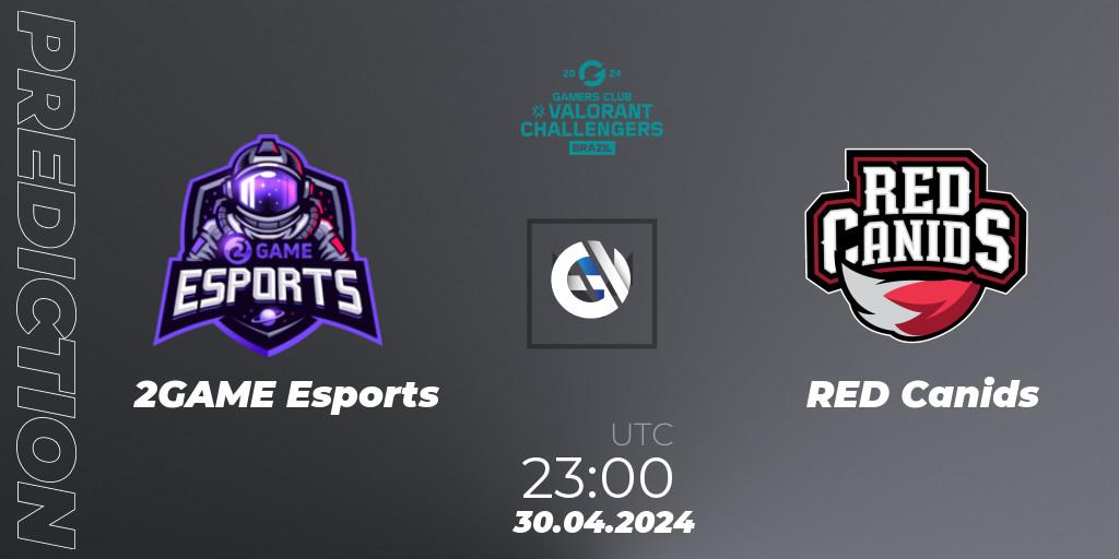 2GAME Esports vs RED Canids: Betting TIp, Match Prediction. 30.04.2024 at 23:00. VALORANT, VALORANT Challengers Brazil 2024: Split 1